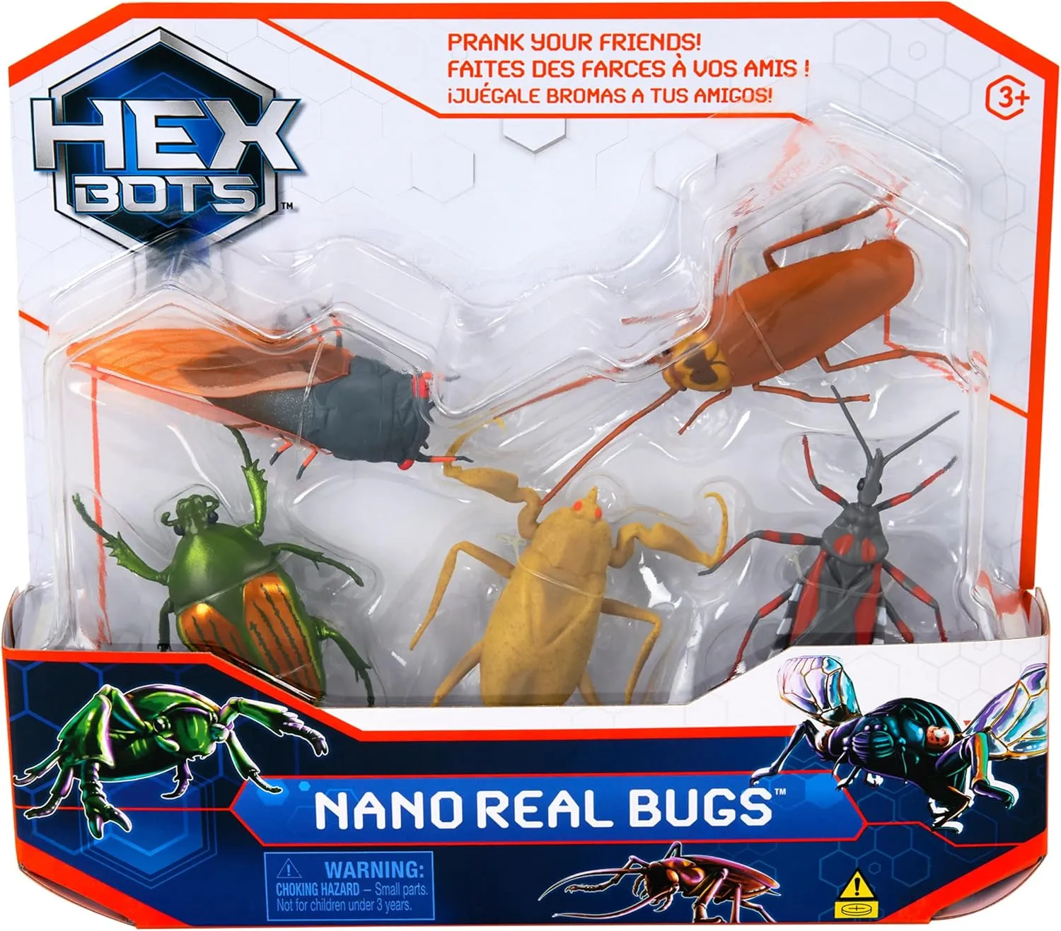 Set of 5 HEXBOTS Nano Real Bugs robotic insects that scurry like real bugs, sensory toys for boys, girls, and pets.